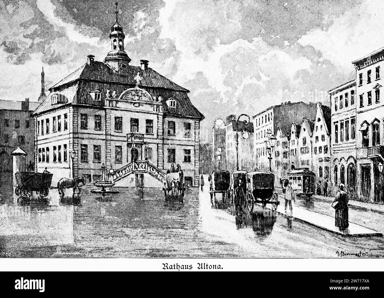 City hall of the city district Altona, Hanseatic City Hamburg, North Germany, Europe Stock Photo