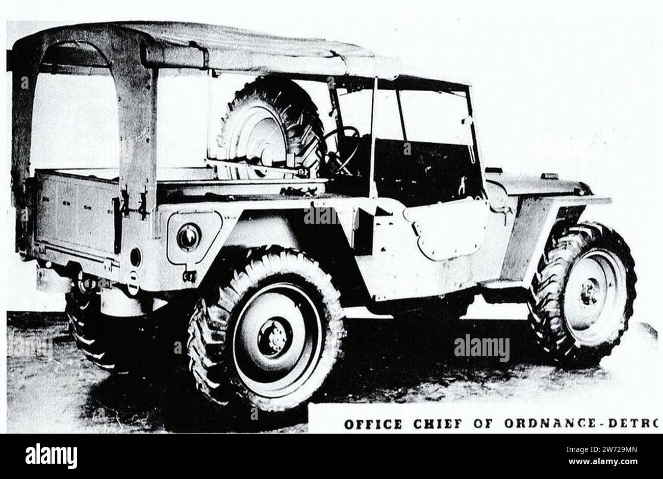 Willys MLW-2 rear – 1⁄2-ton, 4x4, pickup, Light 'Jungle Jeep' prototype. Stock Photo