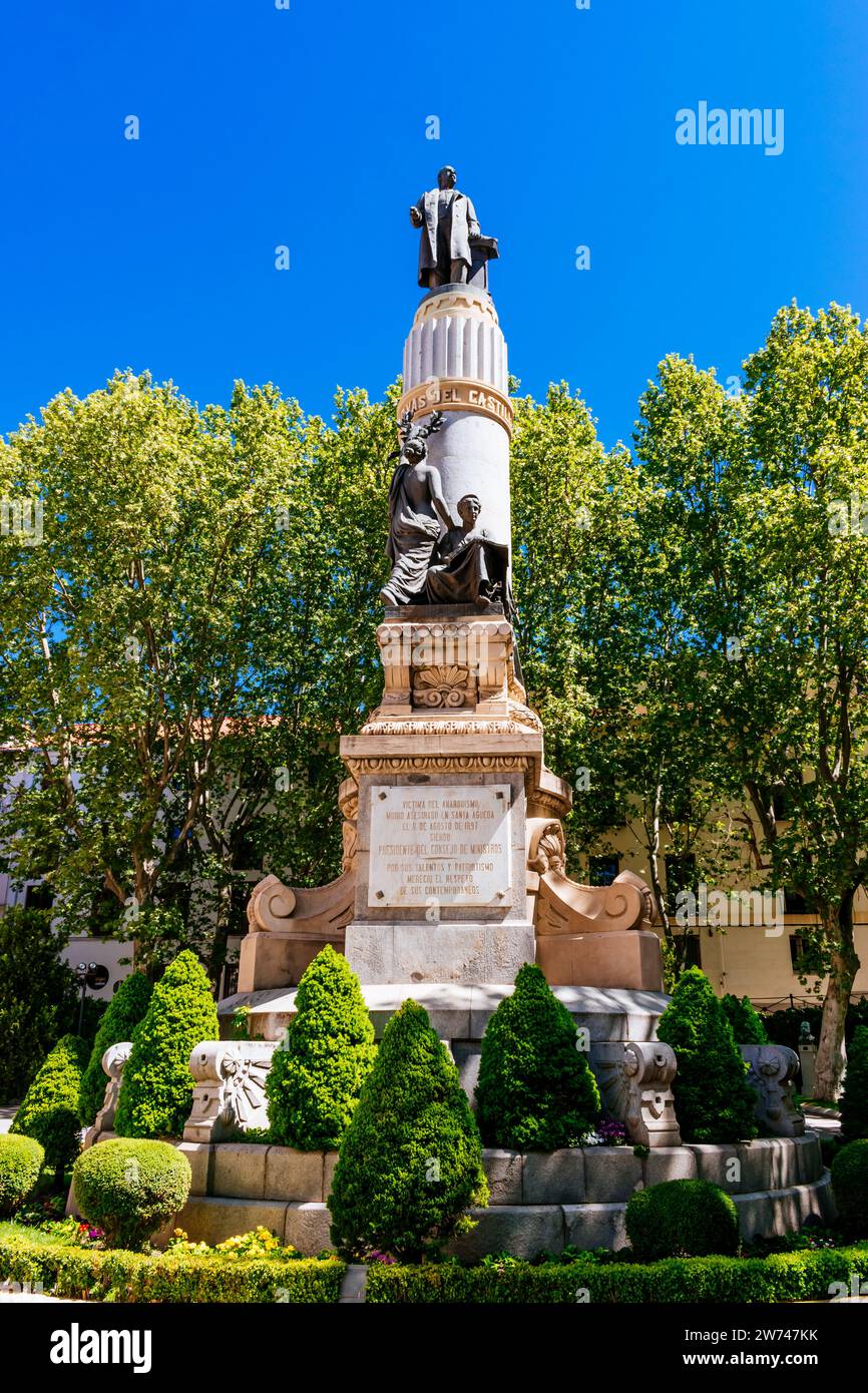 Monument to Cánovas del Castillo - Monumento a Cánovas del Castillo. Located at the Plaza de la Marina Española, next to the Palace of the Senate. Mad Stock Photo