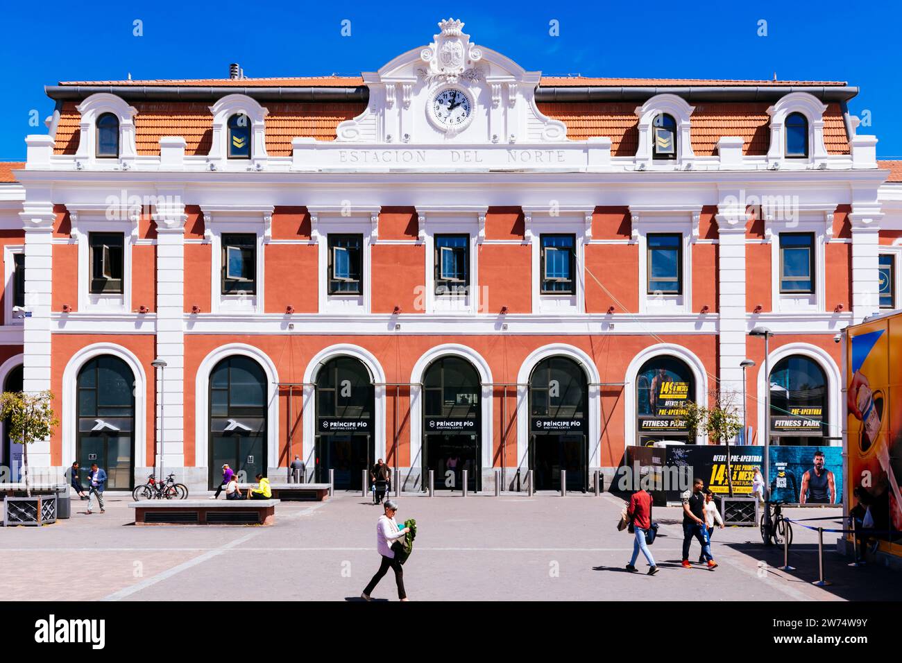 The North Station, also known historically as Madrid-Príncipe Pío. Madrid, Comunidad de madrid, Spain, Europe Stock Photo