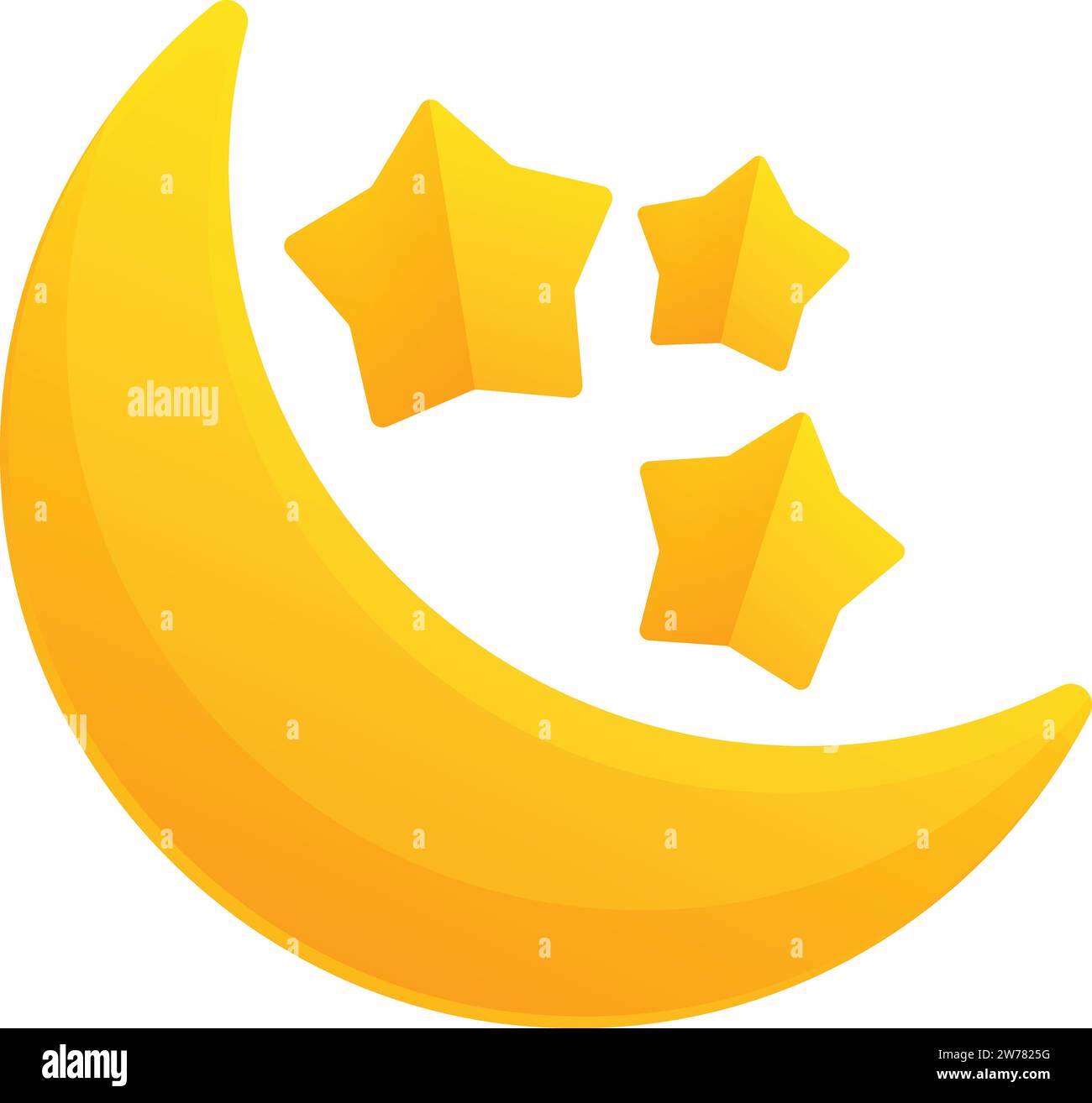 Moon and stars icon cartoon vector. Celestial infant. Cute kid star Stock Vector