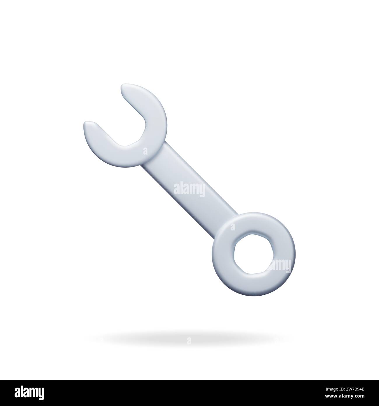 3d Wrench Tool Isolated on White Stock Vector