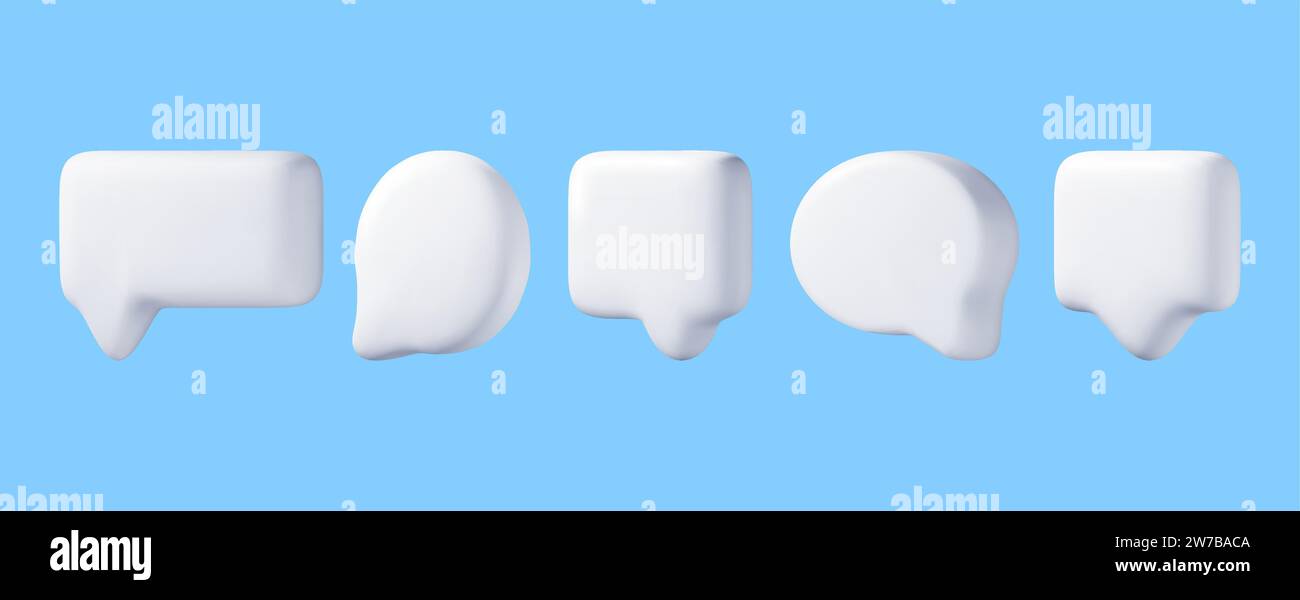 3D White Blank Speech Bubble Set Stock Vector Image & Art - Alamy