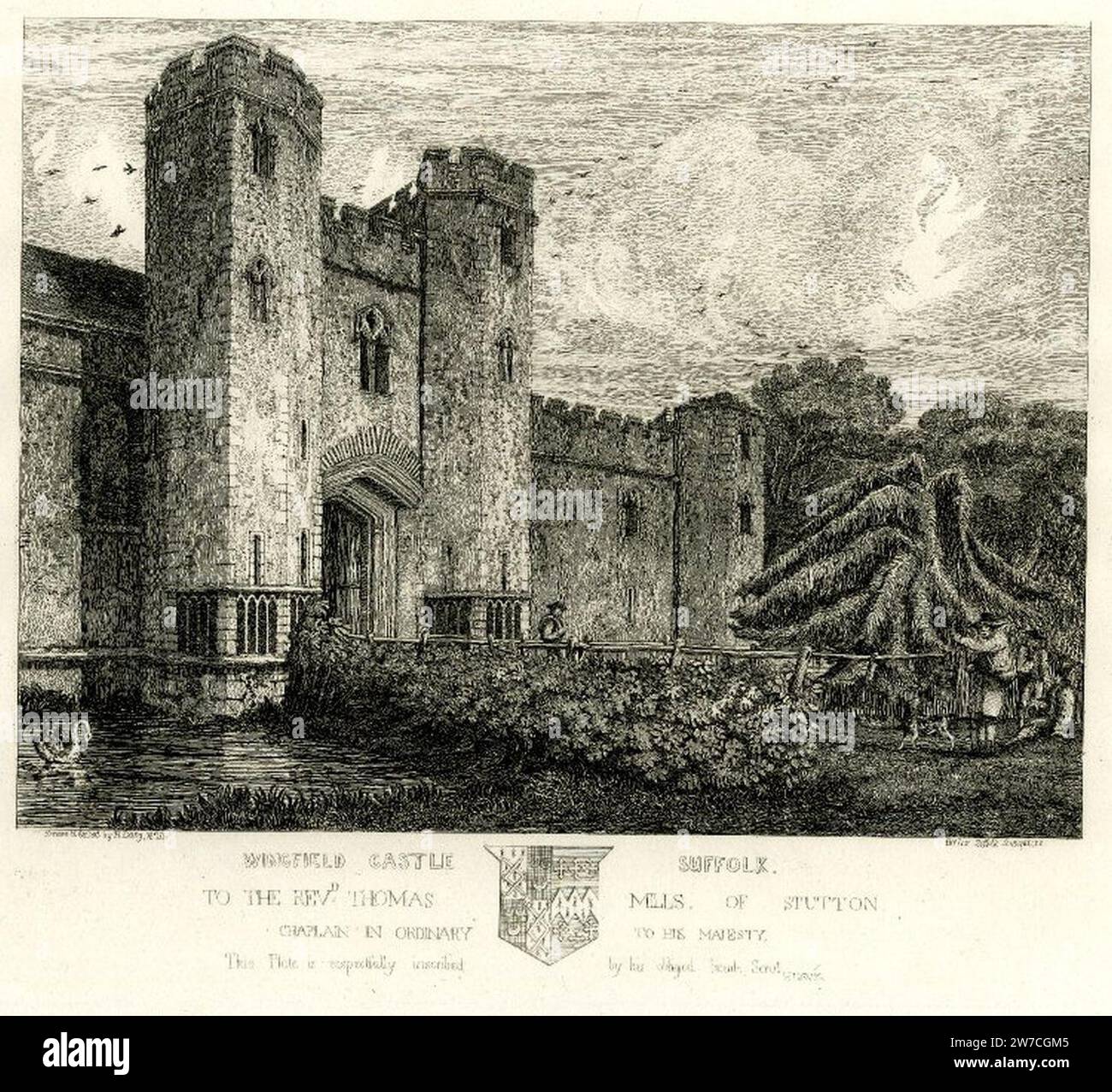Wingfield Wingfield Castle Suffolk by Henry Davy Stock Photo - Alamy
