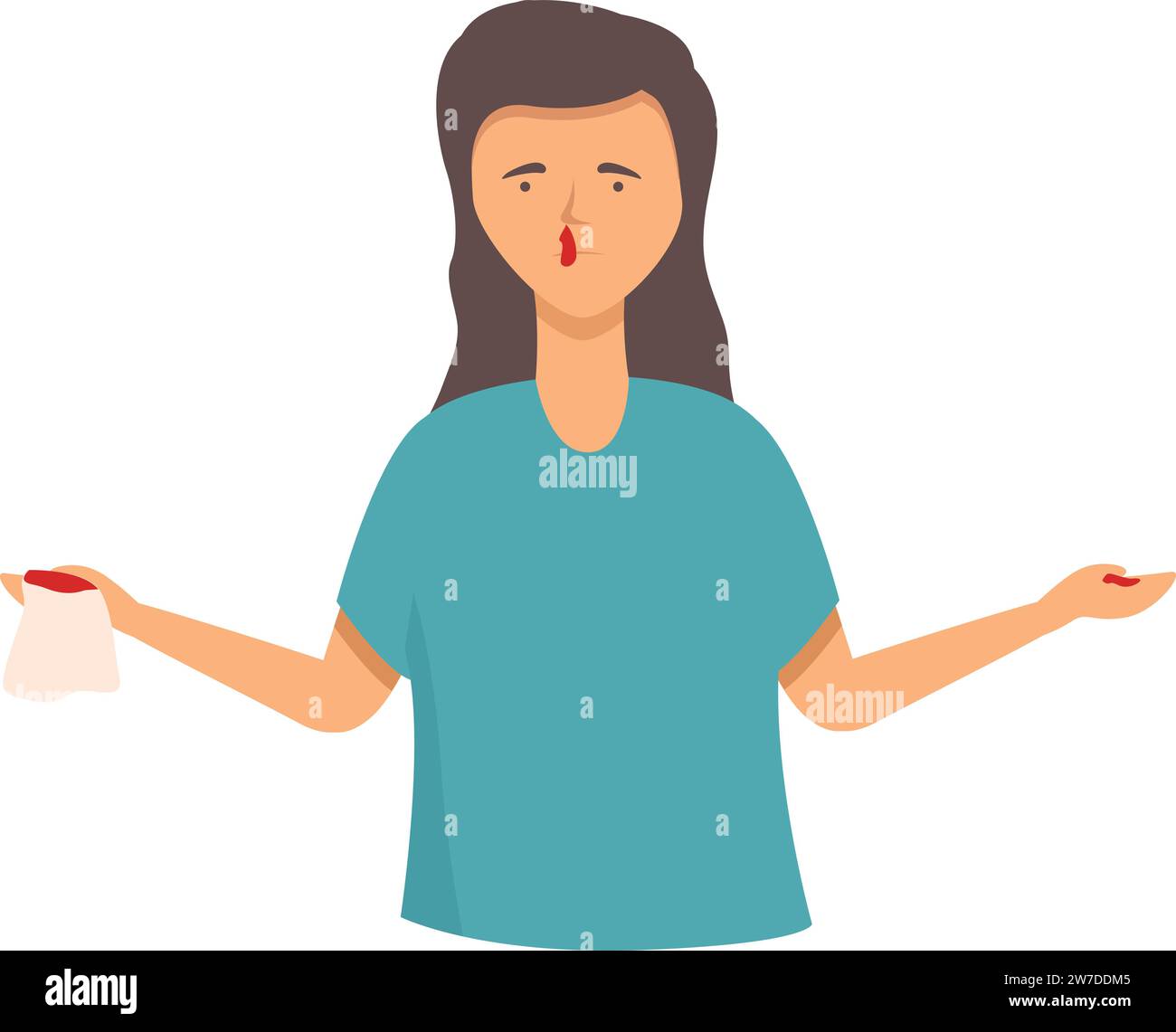 Nosebleed icon cartoon vector. Medical face problem. Pain head Stock