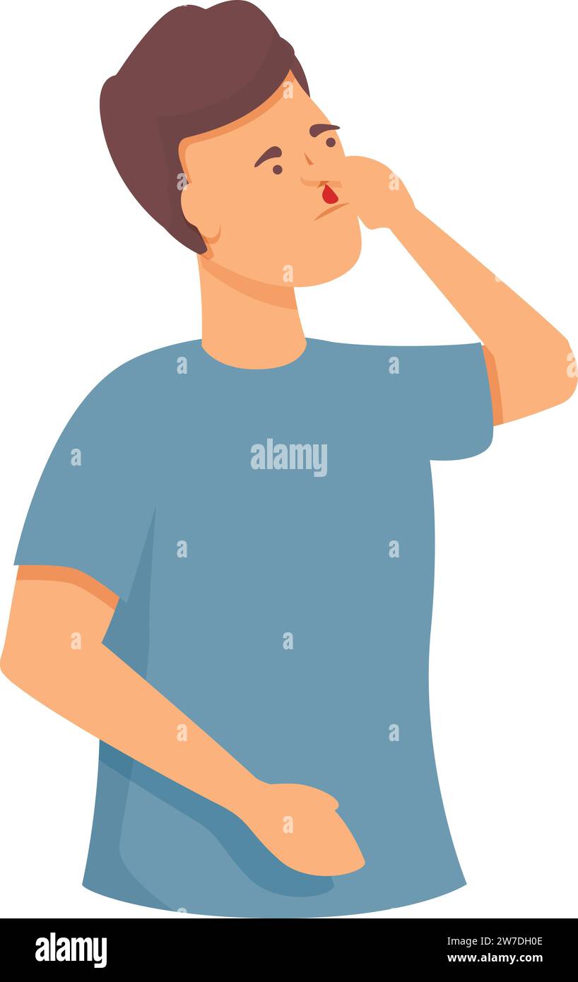 Nosebleed medical icon cartoon vector. Infected nose. Pain head nasal