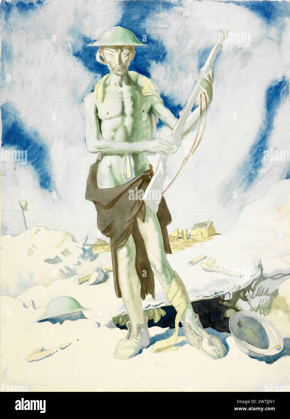 Blown Up.  William Orpen.  1917. Stock Photo