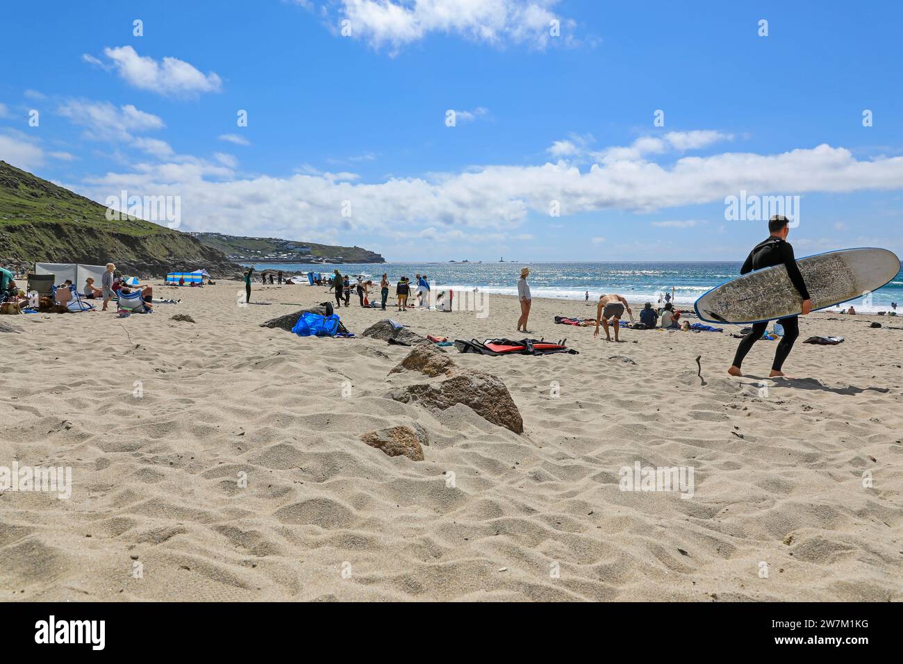 Gwynver Beach or Gwenver Beach, Cornwall, South West England, UK Stock Photo