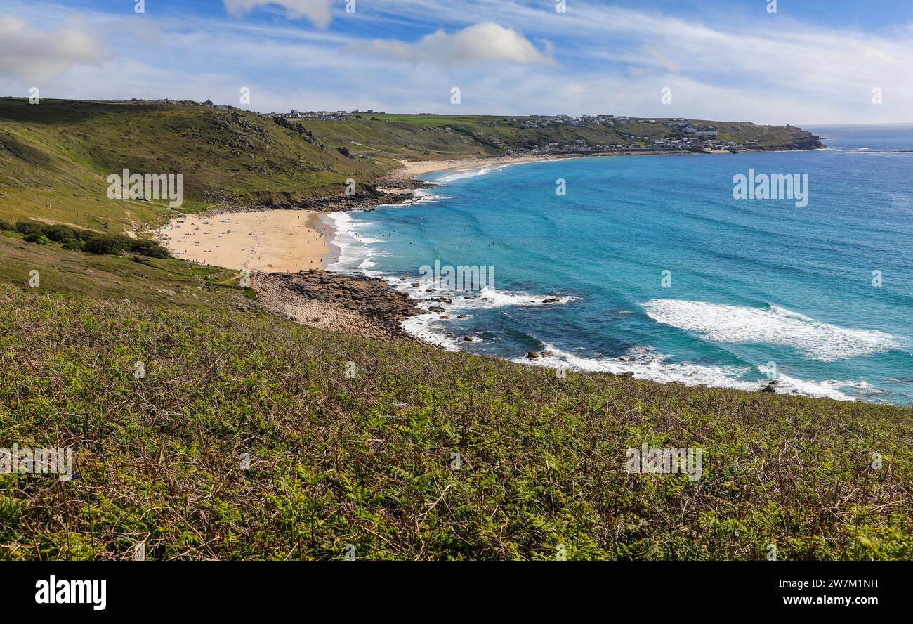 Gwynver Beach or Gwenver Beach, Cornwall, South West England, UK Stock Photo