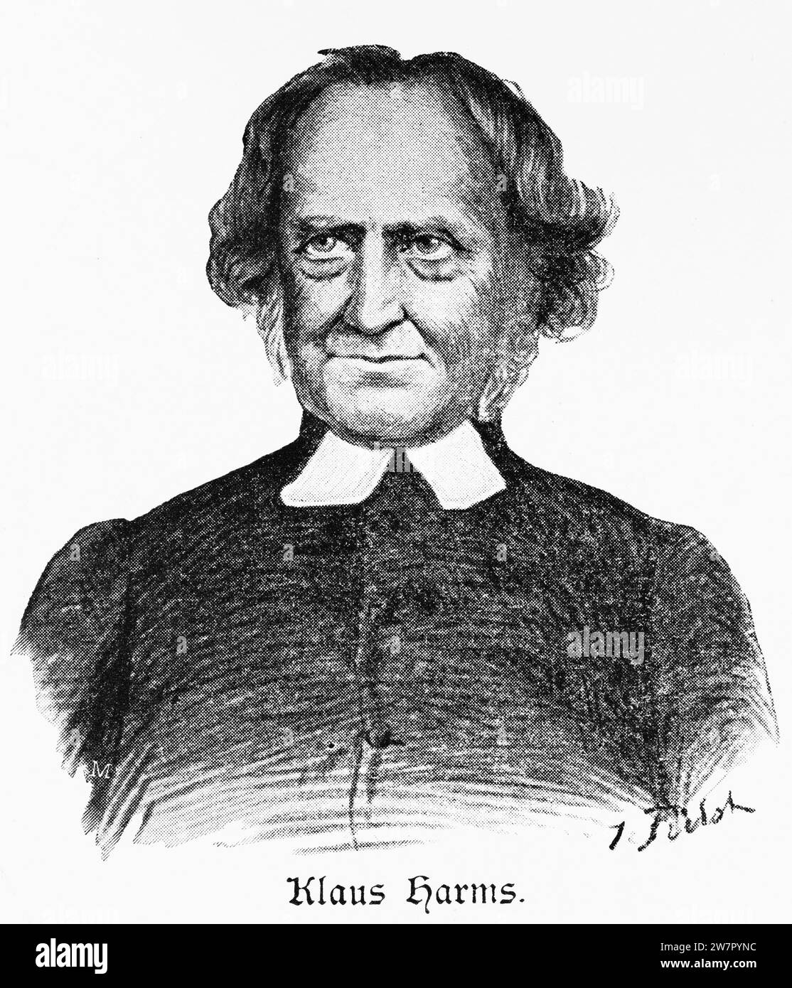 Theologian Klaus Harms, lived 1778-1855, Dithmarschen, Schleswig-Holstein, Northern Germany, Central Europe, histrorical Illustration 1896 Stock Photo