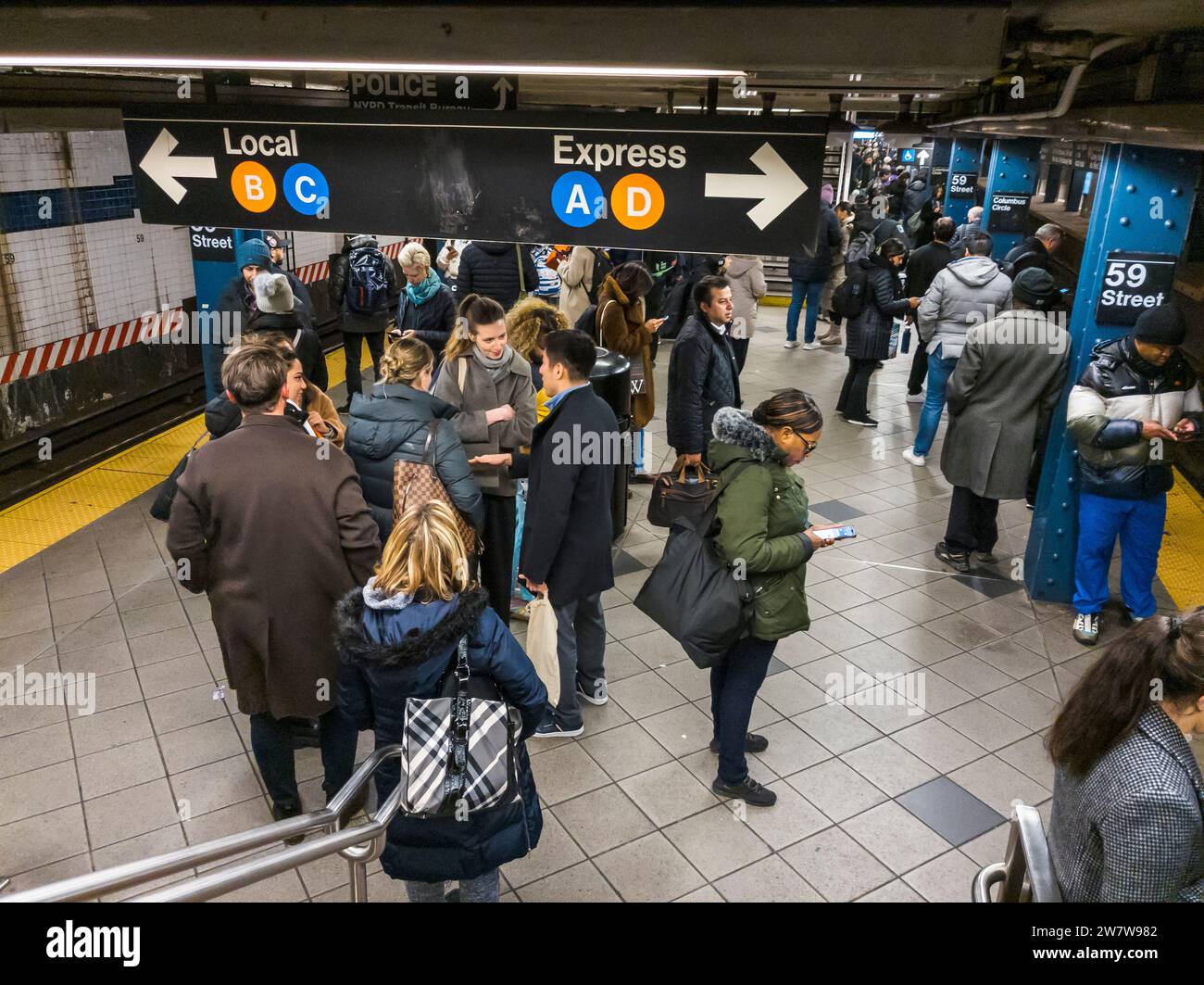Weekday ridership in the 59 StColumbus Circle station in the New York subway on Wednesday