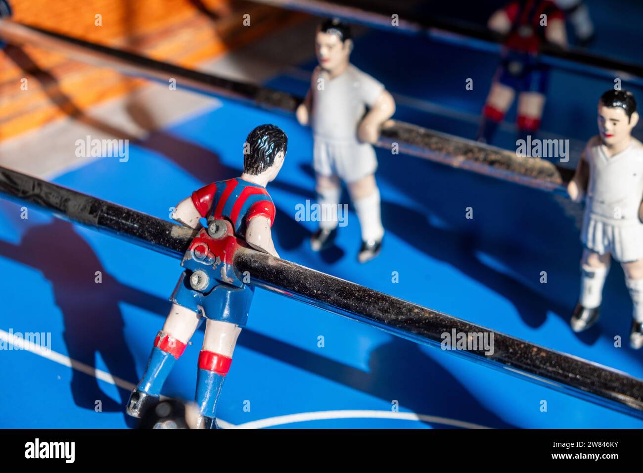 detail of the figures of a table soccer Stock Photo Alamy