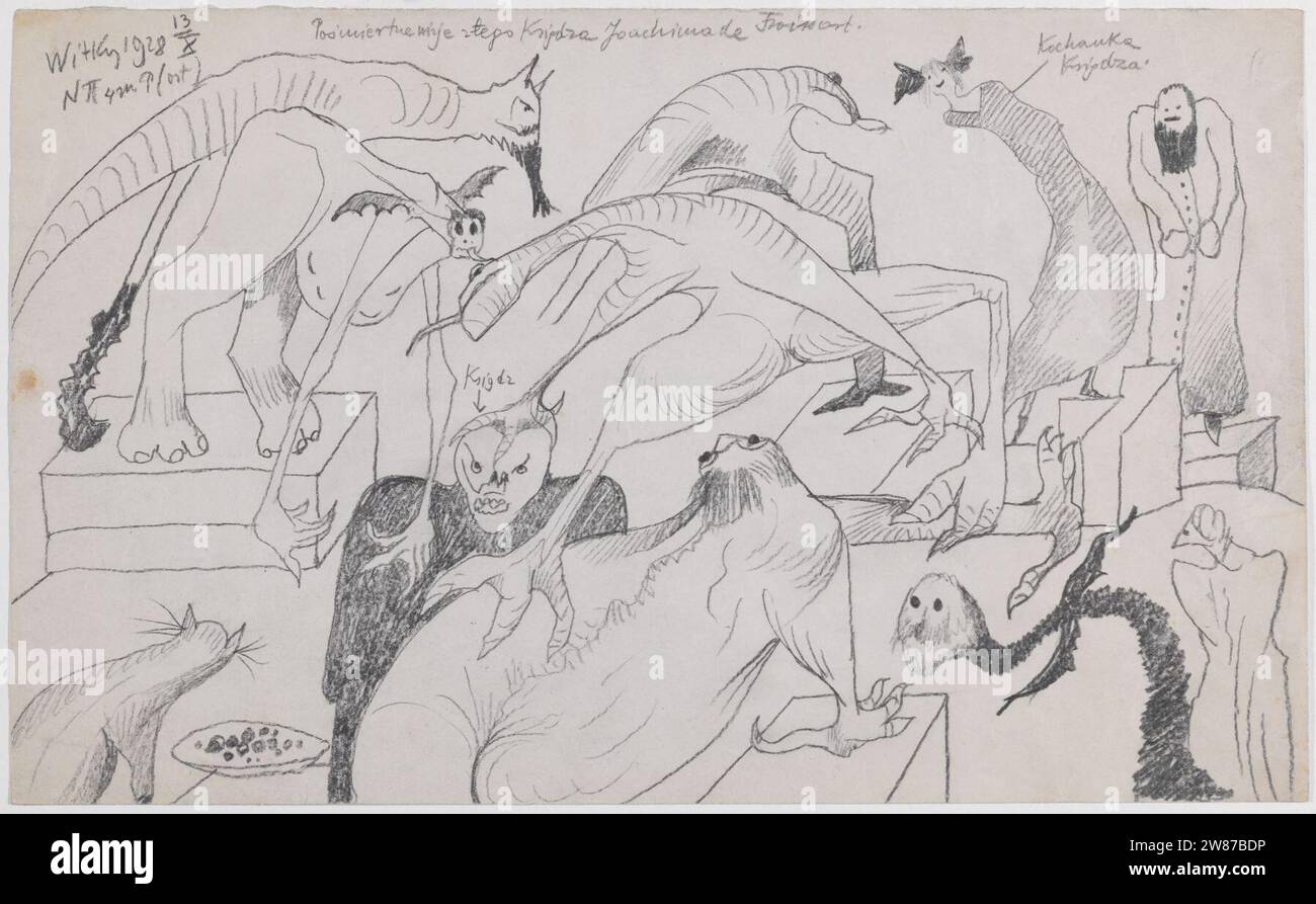 Witkacy - Pośmiertne wizje złego Księdza Joachima de Froissart - BJ Graf. I.R. 5230-1. Stock Photo