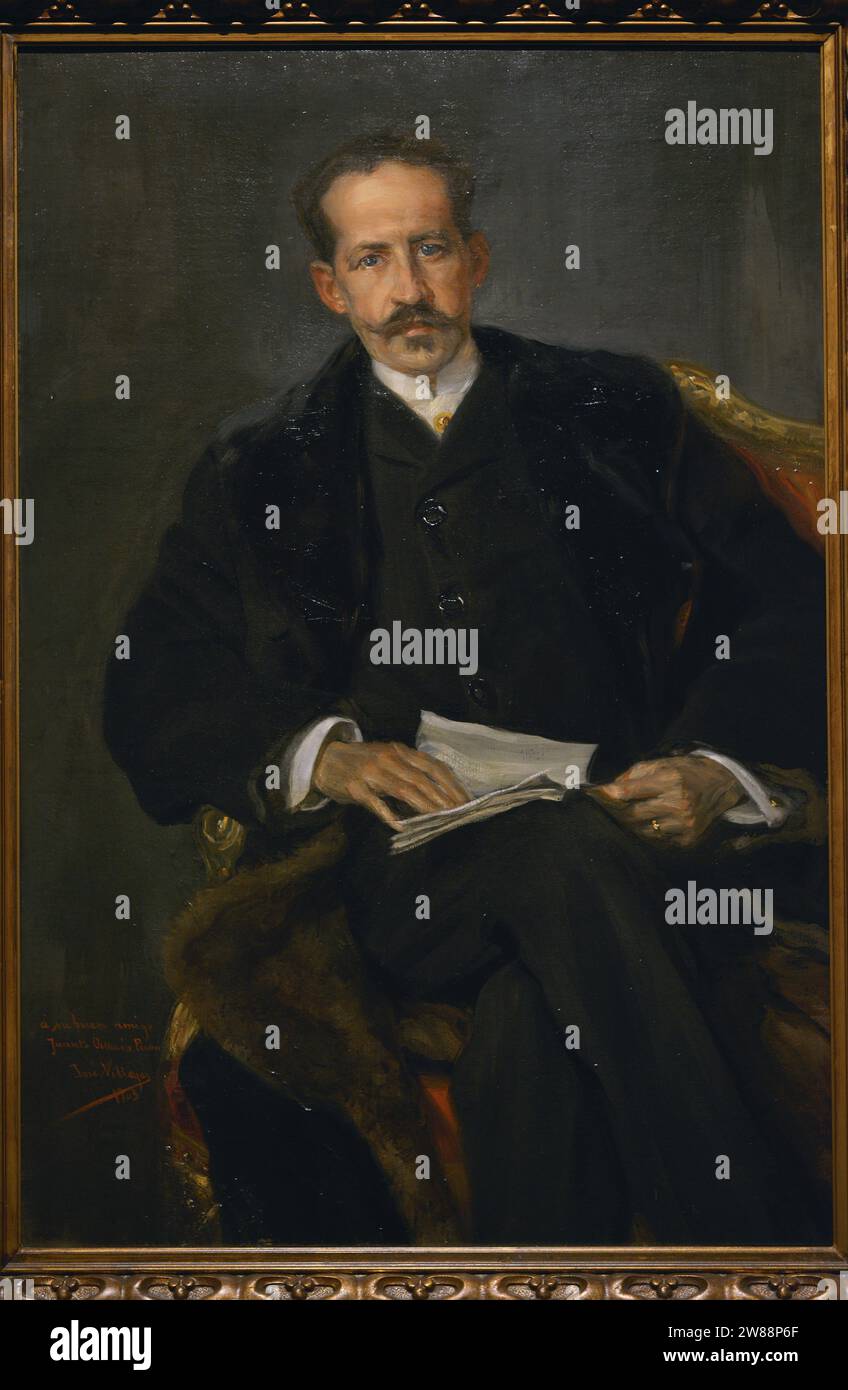 Jacinto Octavio Picón (1852-1923). Spanish journalist and writer. Portrait by José Villegas Cordero (1844-1921), 1903. Oil on canvas, 110 x 74,8 cm. Prado Museum. Madrid. Spain. Stock Photo