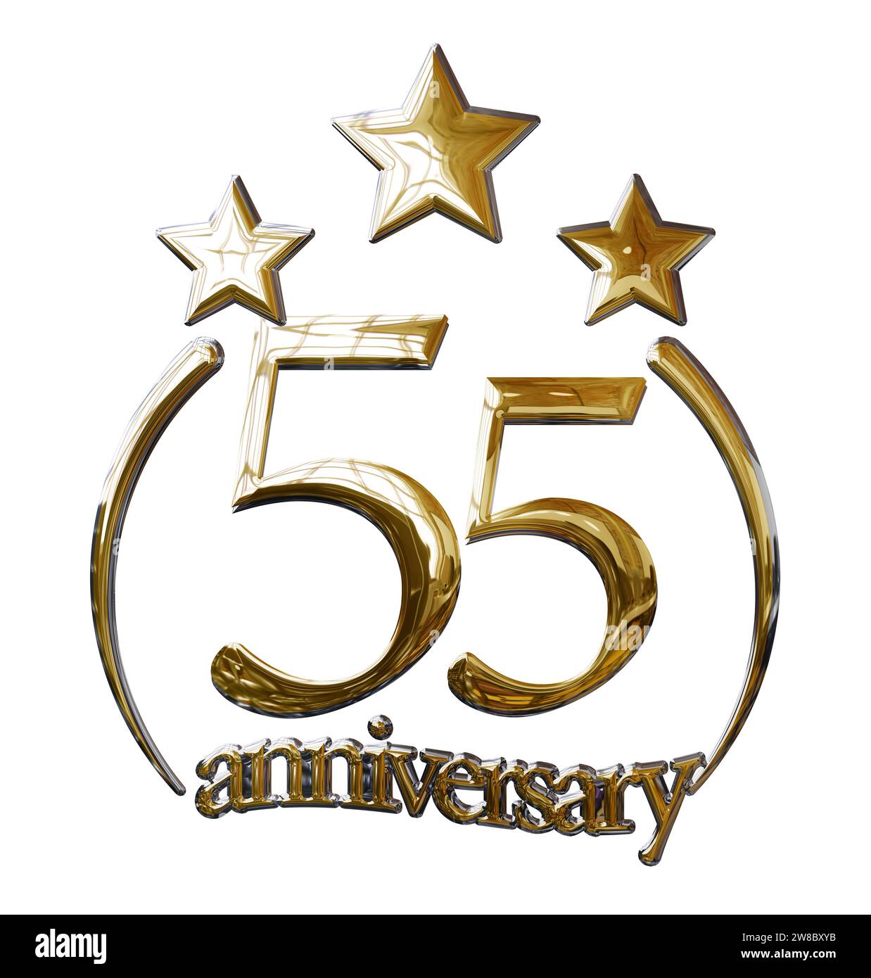 55 YEARS ANNIVERSARY GOLD Stock Photo