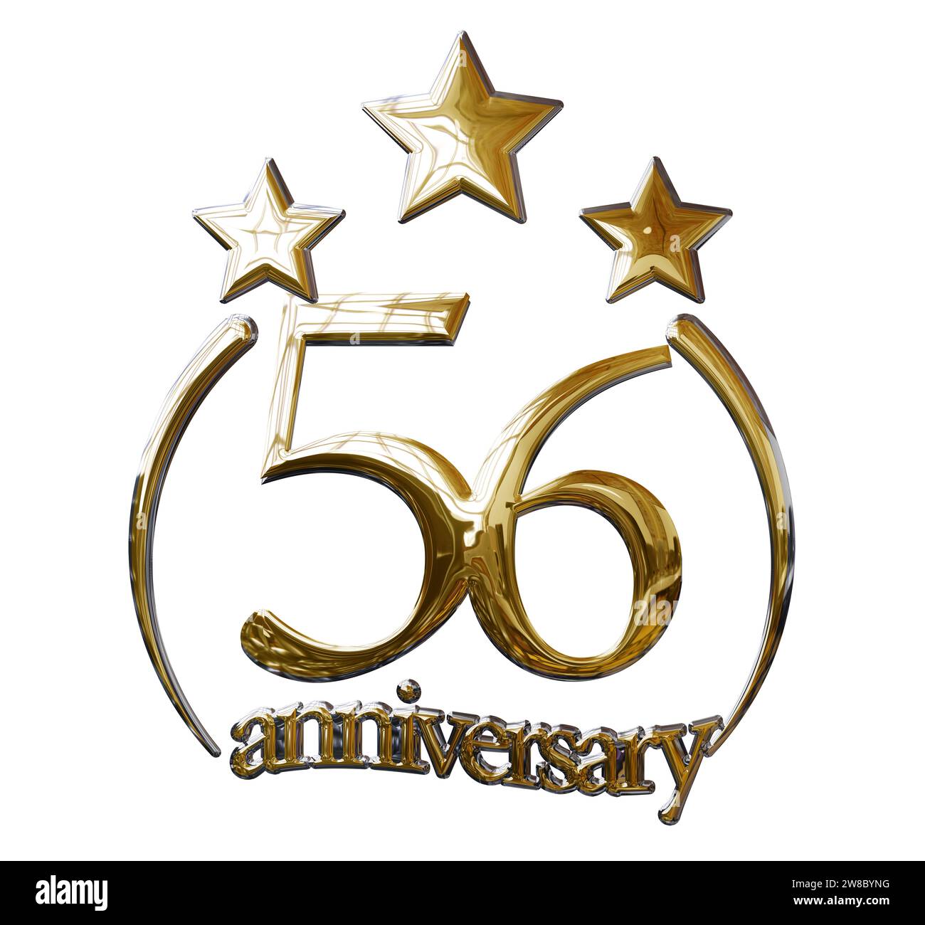 56 YEARS ANNIVERSARY GOLD Stock Photo