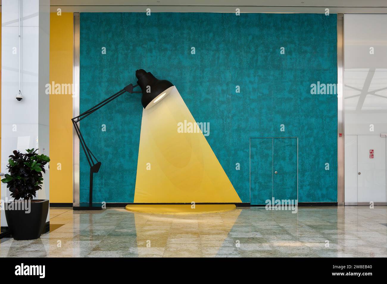 Beautiful lamp and light wall themed advertising background in Nakheel