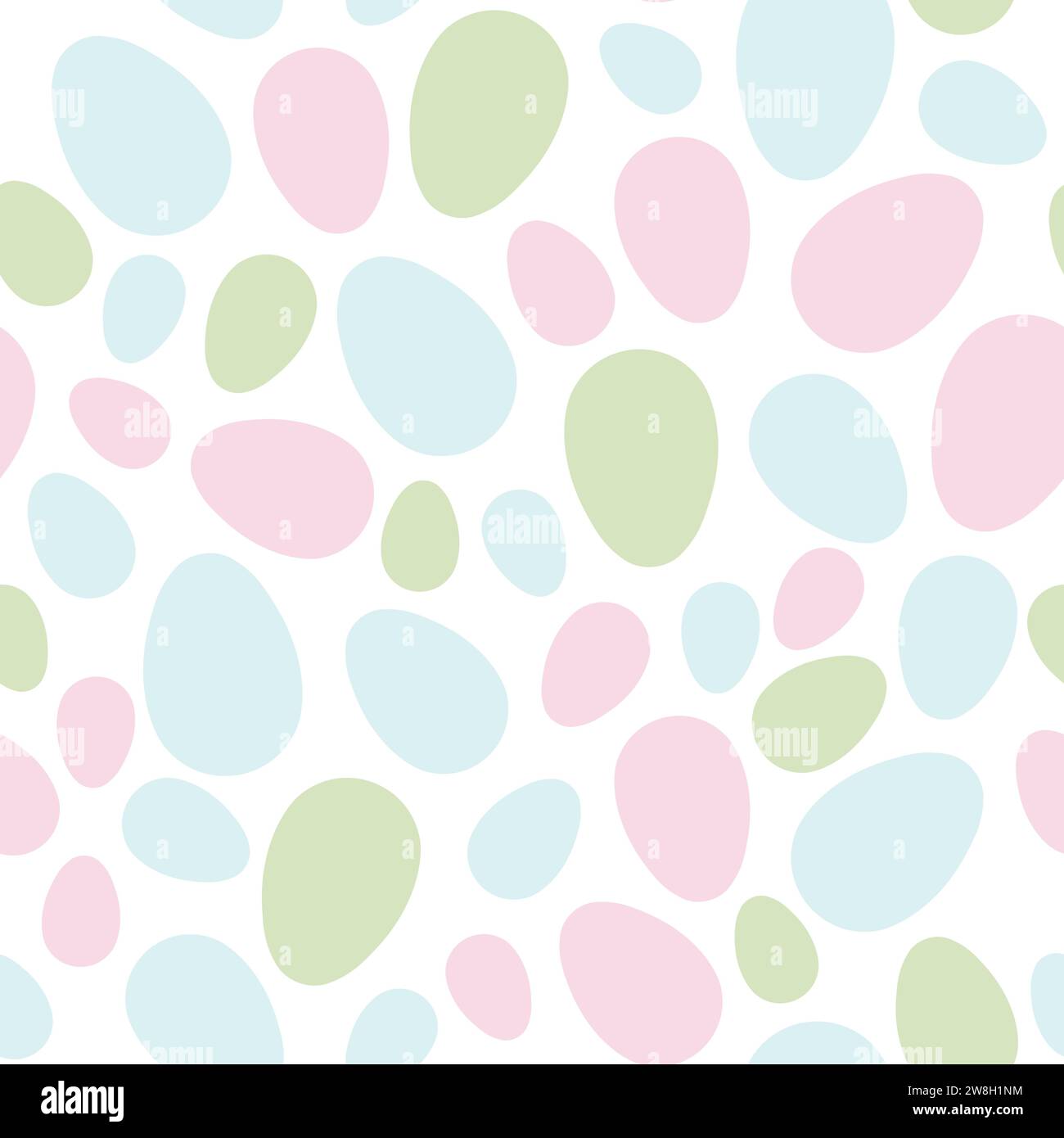 Happy Easter seamless pattern with colorful eggs on white background ...