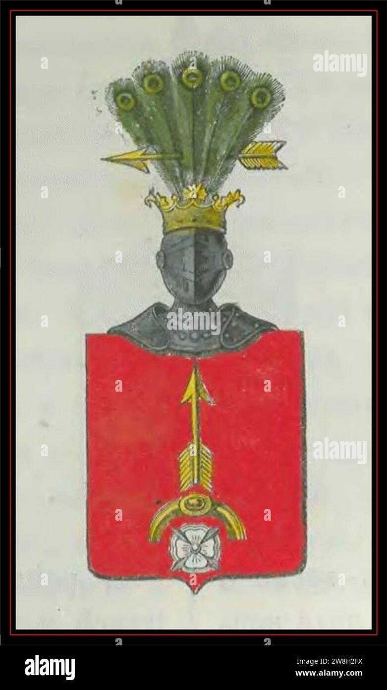 Wizerunek herbu Gnieszawa z 1853 roku. Stock Photo