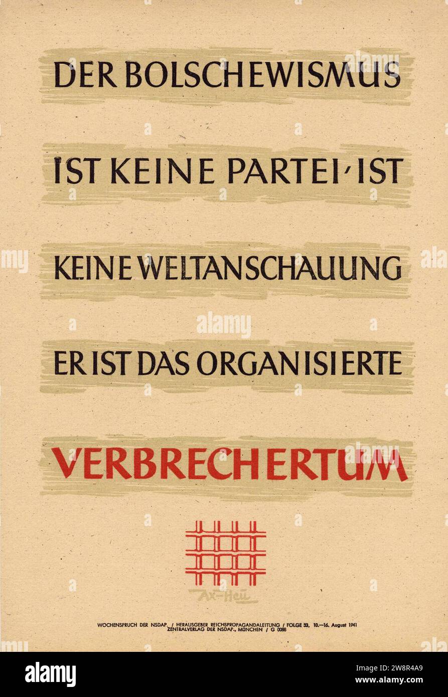 Wochenspruch der NSDAP 10 August 1941 Stock Photo Alamy