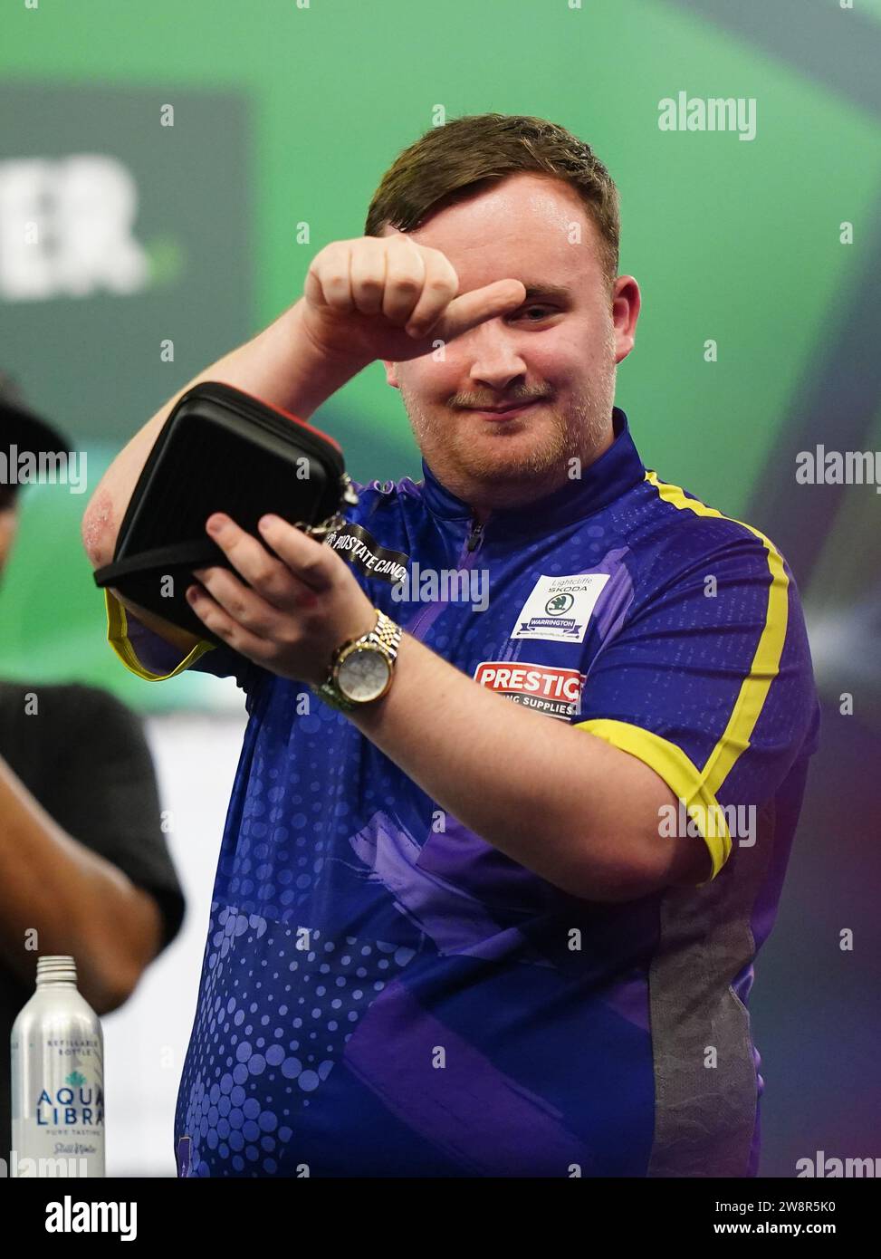 Luke Littler Reacts After Beating Andrew Gilding (not Pictured) On Day ...