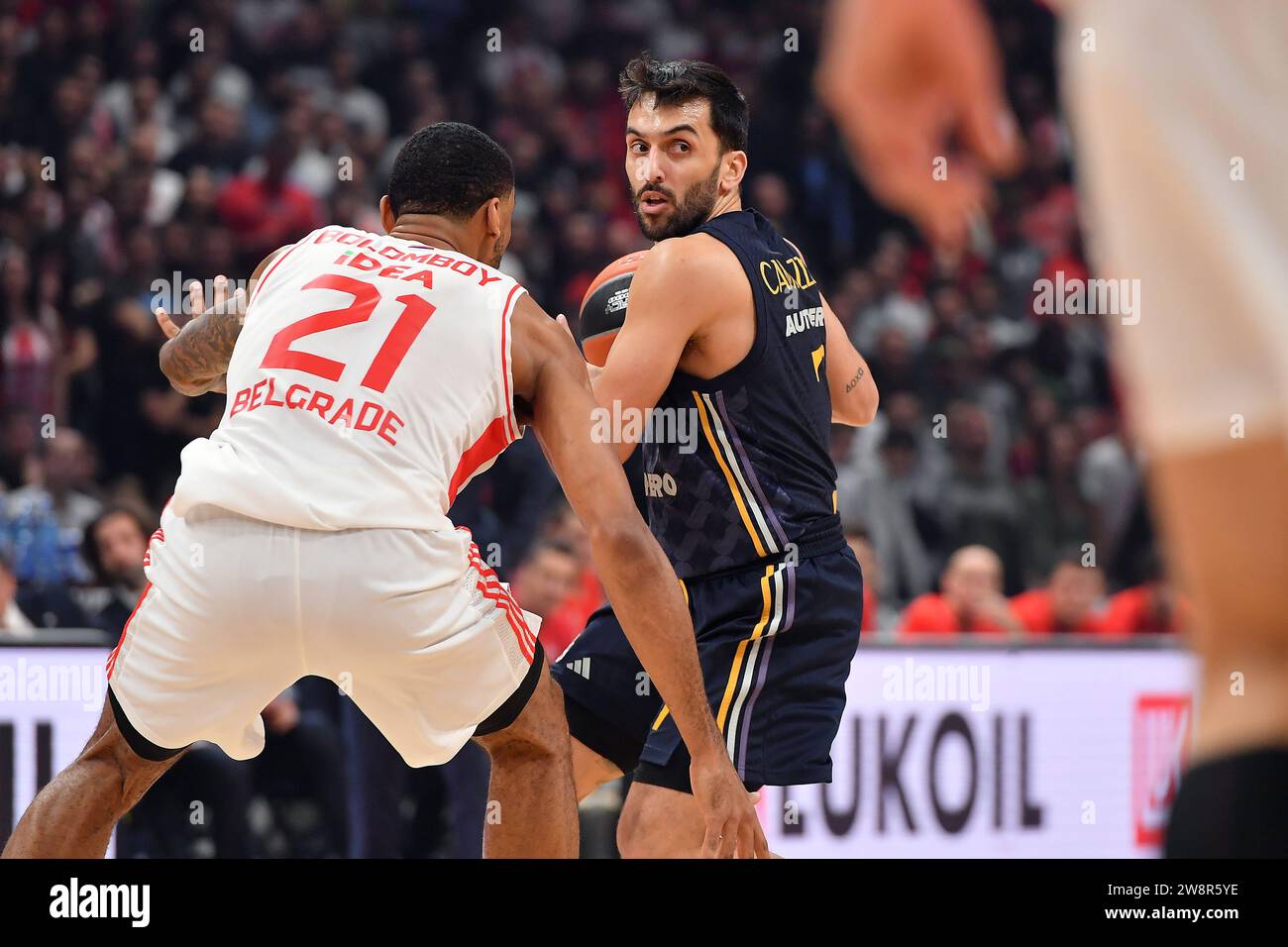 Belgrade, Serbia, 19 December, 2023. Facundo Campazzo of Real Madrid in action during the 2023/2024 Turkish Airlines EuroLeague match between Crvena Zvezda Meridianbet Belgrade and Real Madrid at Aleksandar Nikolic Hall in Belgrade, Serbia. December 19, 2023. Credit: Nikola Krstic/Alamy Stock Photo