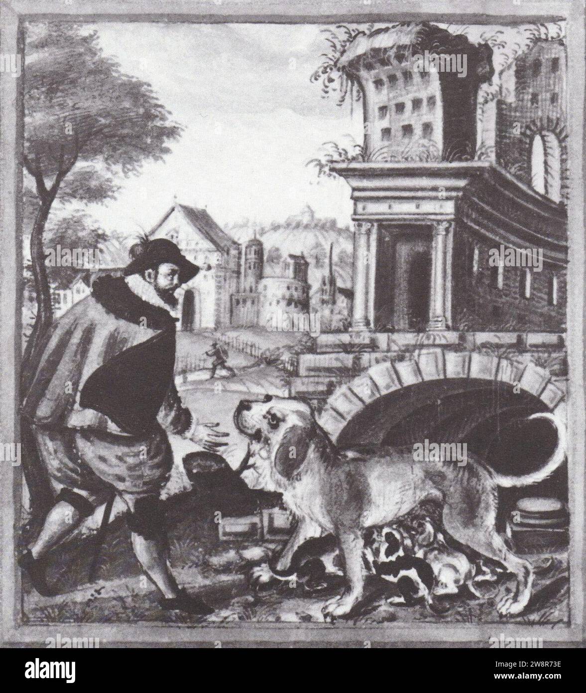 Wolf jagd 1579. Stock Photo