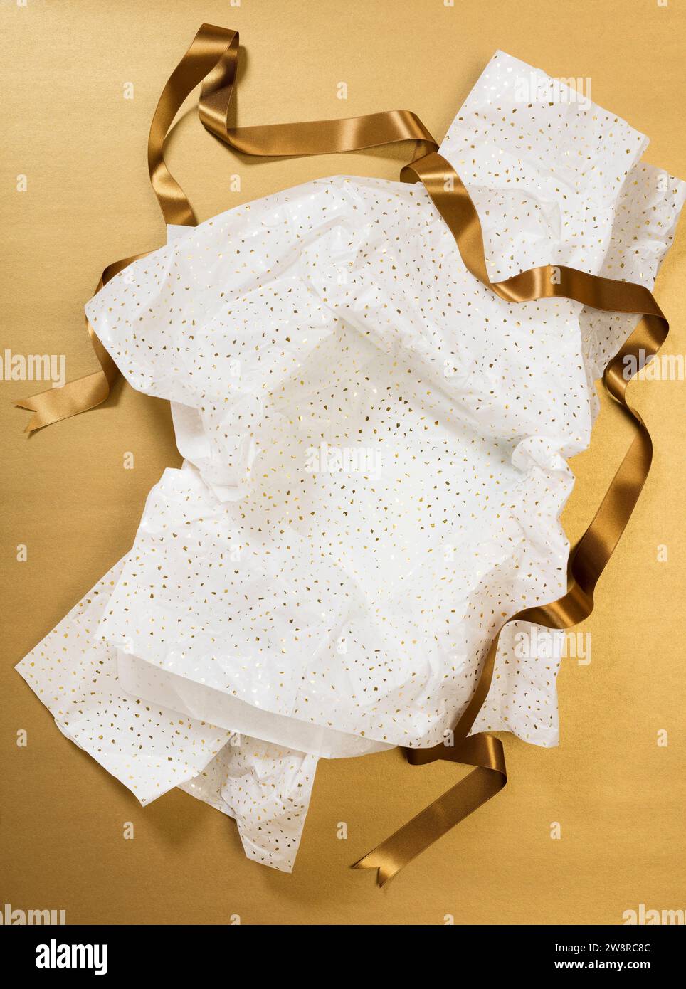 Gold Reflections Tissue Paper, Gold Flecks on White Tissue (