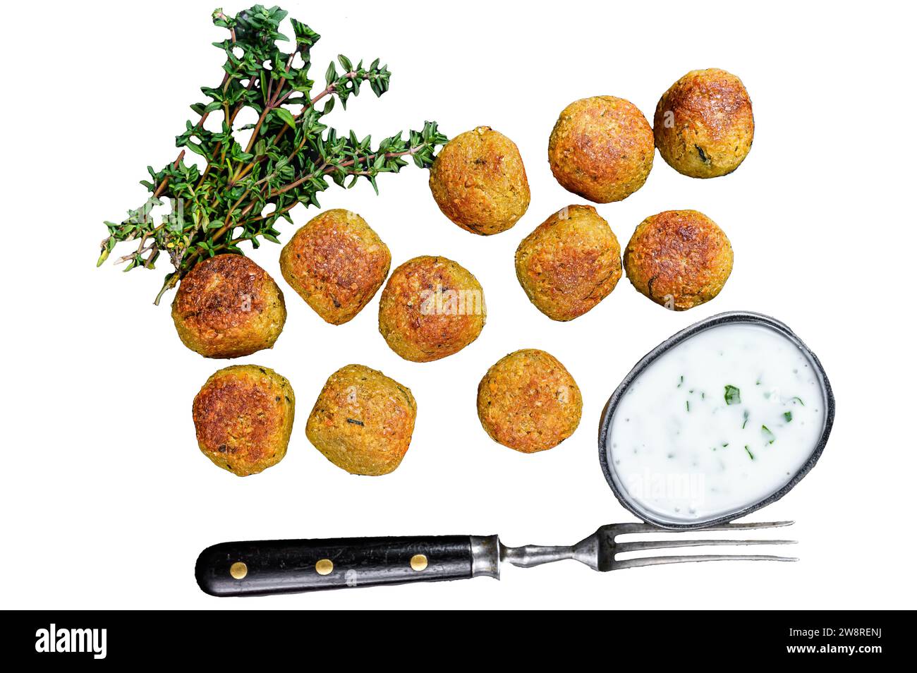 Roasted vegetarian falafel balls from spiced chickpeas with garlic