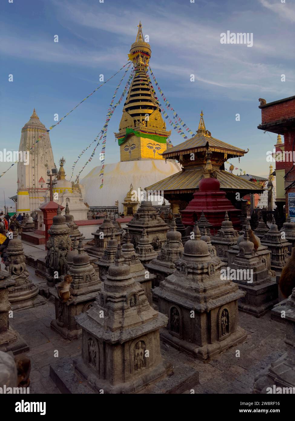 - Swayambuunath  Temple in Kathmandu, Nepal Stock Photo