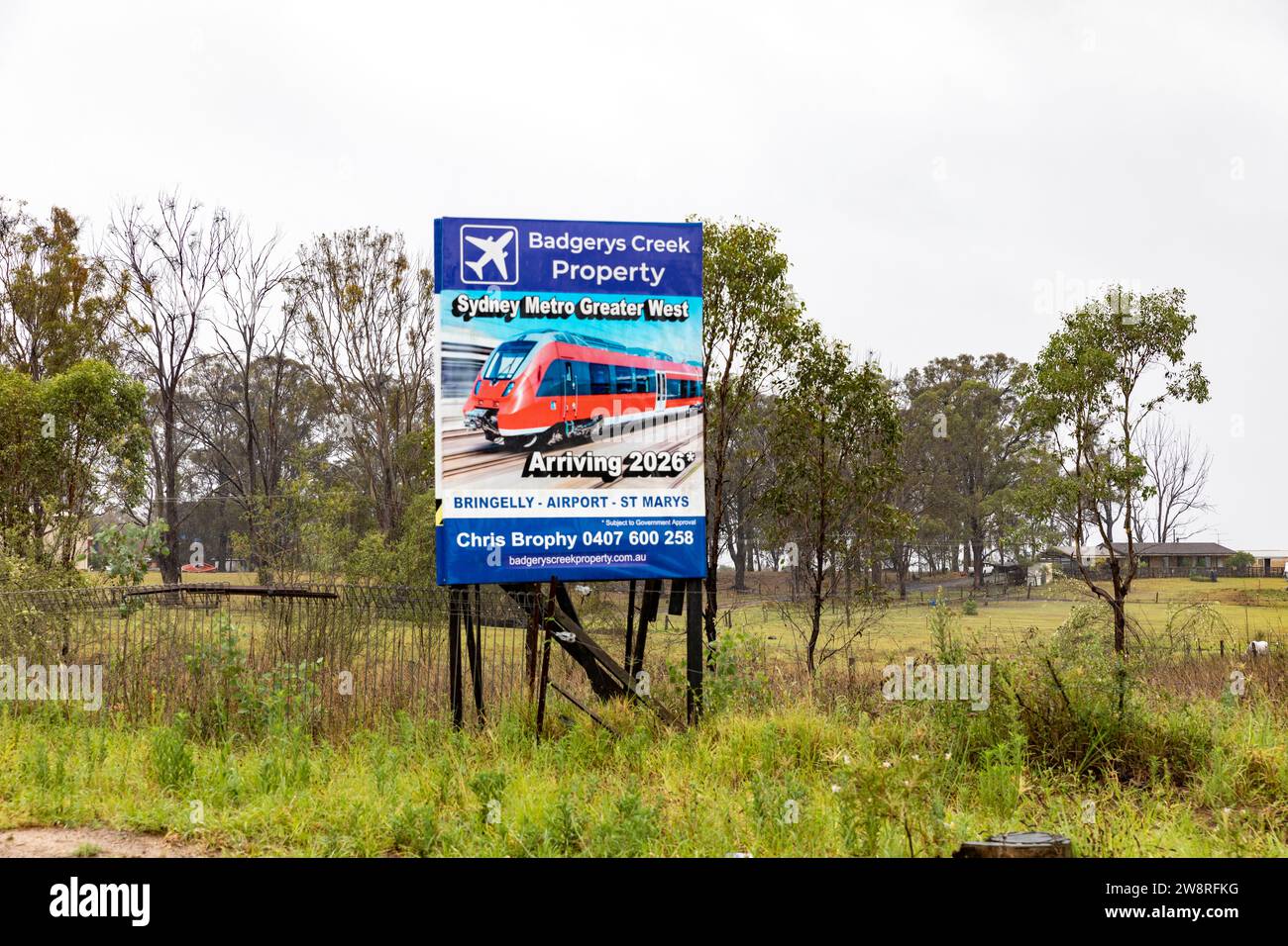 Greater Western Sydney, Western Sydney airport and surrounding areas prepare the rapid transit Sydney metro project to open in 2026, Sydney,NSW Stock Photo