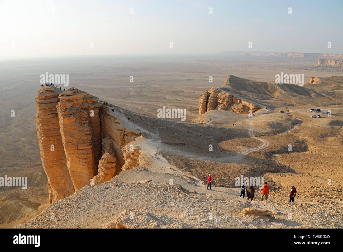 The amazing viewpoint at Jebel Fihrayn in Saudi Arabia Stock Photo