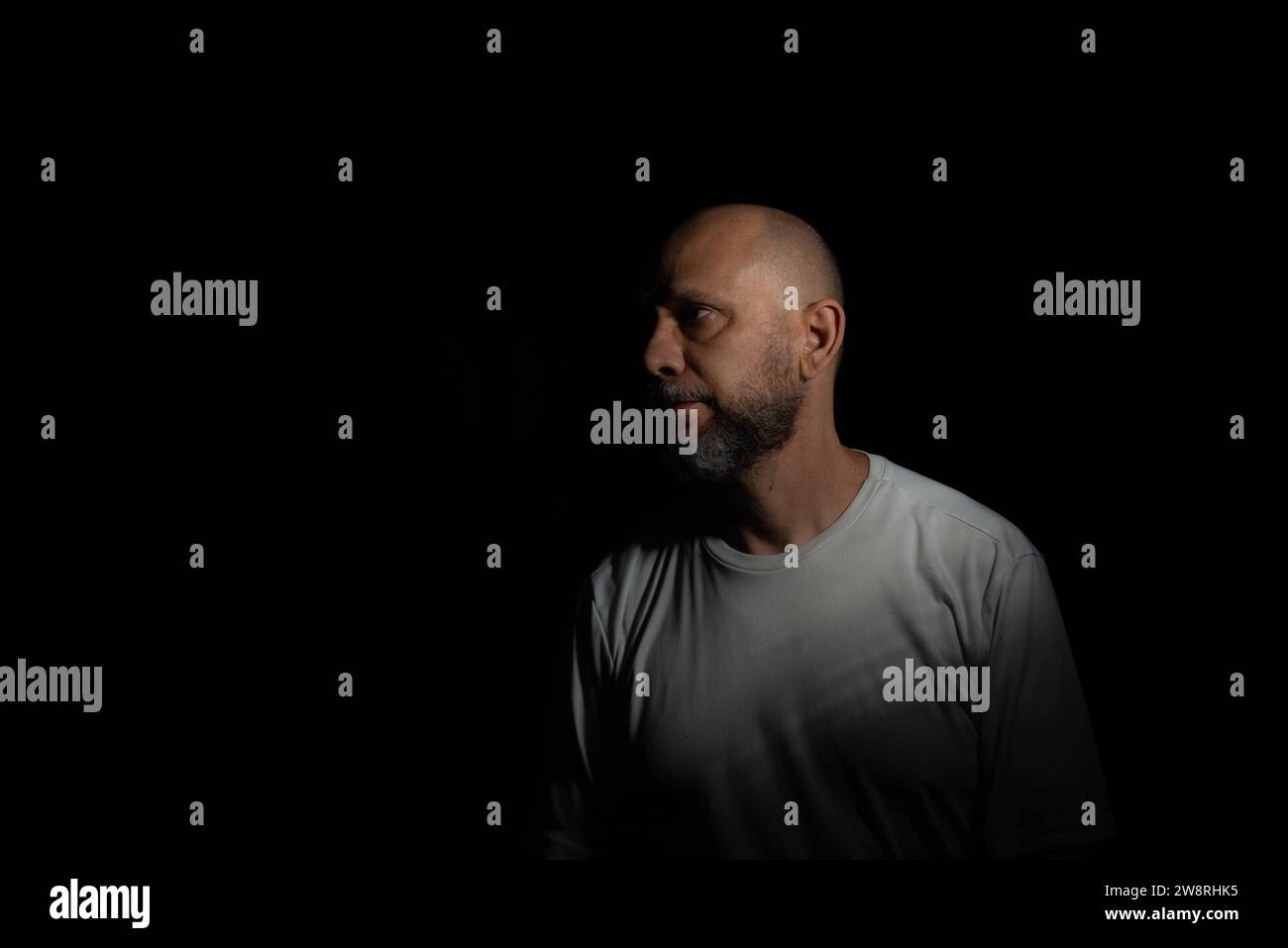 Portrait black man bald head hi-res stock photography and images - Alamy