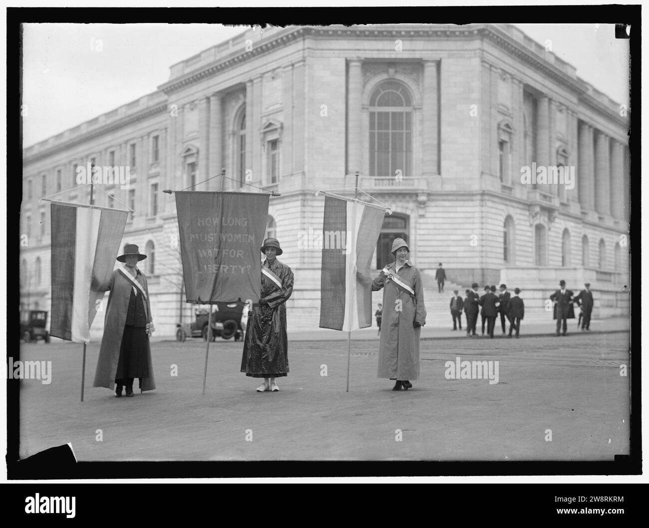 WOMAN SUFFRAGE. PICKETING AT SENATE OFFICE BUILDING MILDRED GILBERT OF