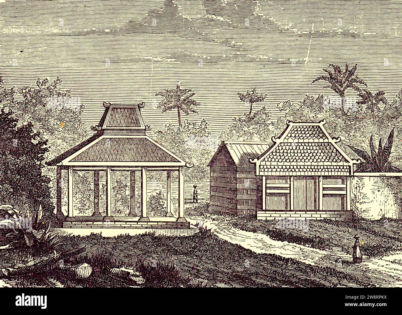 Woning van een Javaans hoofd met pendopo Stock Photo - Alamy