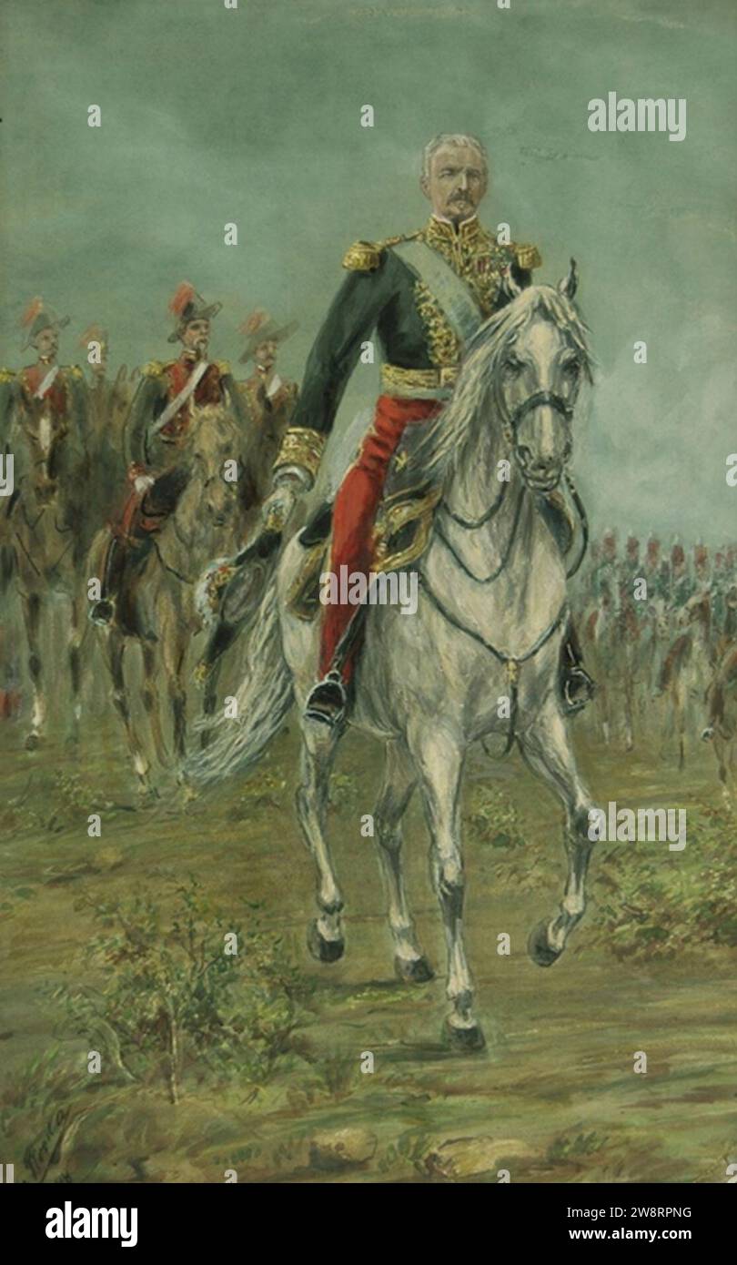 Wood Arellano, Jorge - El general Baquedano en campaña -1888 acu 58x36 MNBAcl dep. Stock Photo