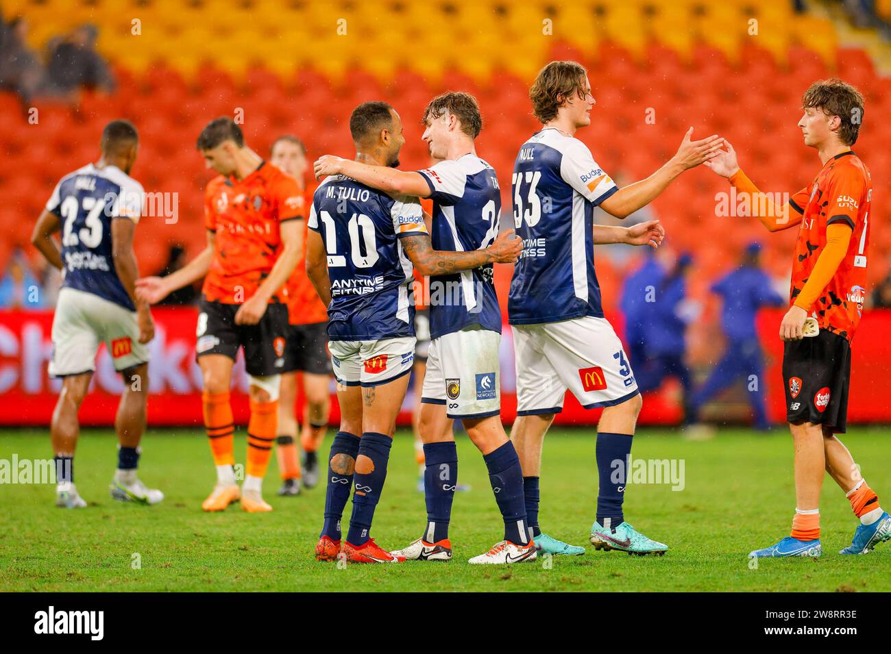 Brisbane, Australia. 21st Dec 2023. Central Coast Mariners players