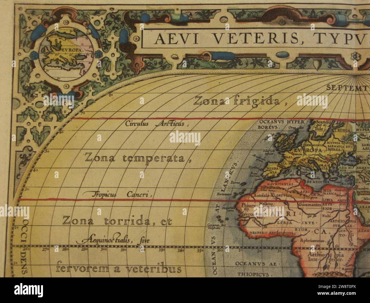World climate zones (1590) northwest. Stock Photo