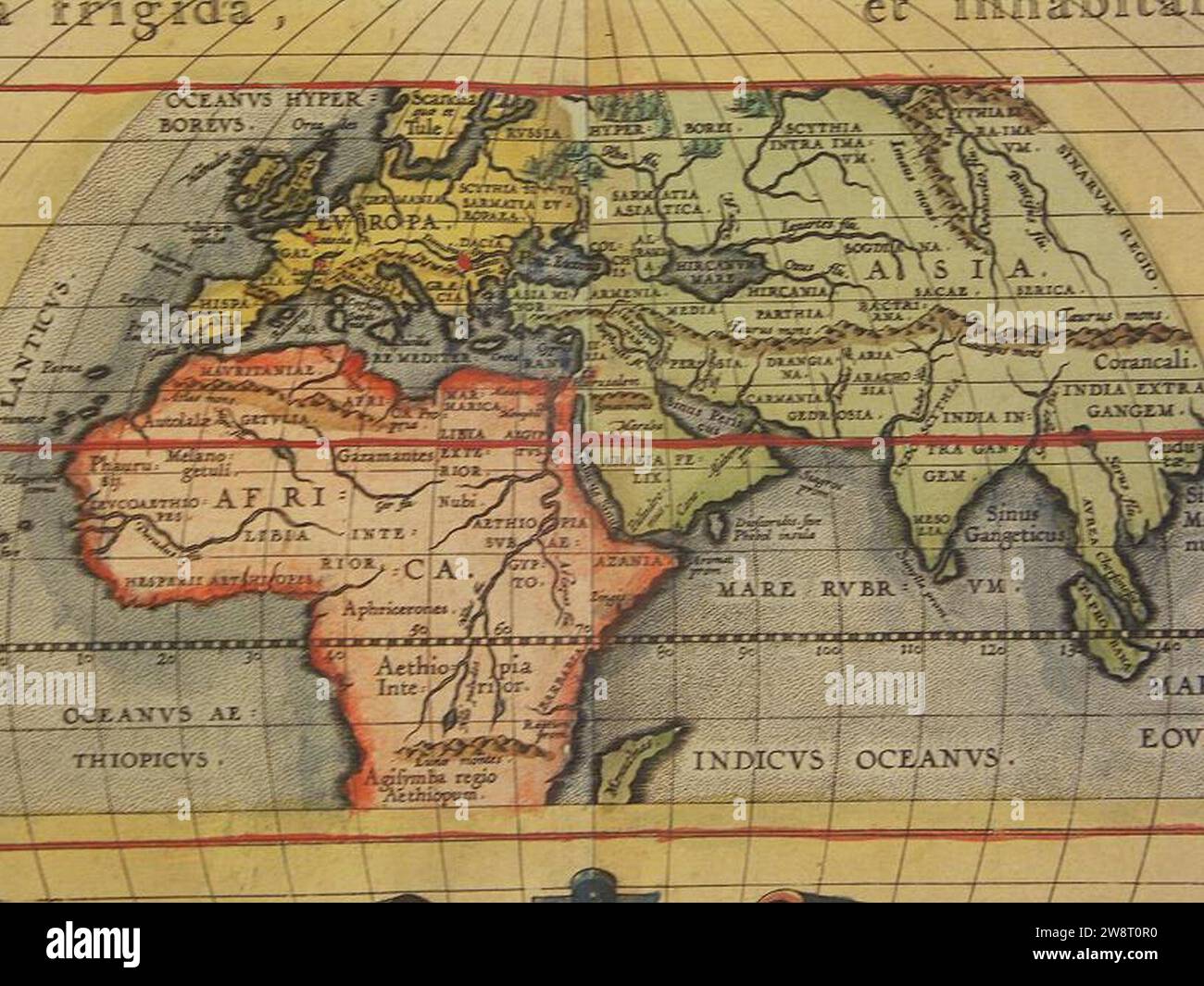 World climate zones (1590) a closer look. Stock Photo