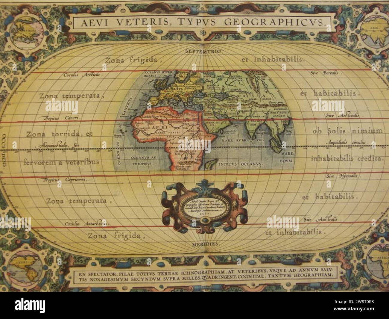World climate zones (1590). Stock Photo