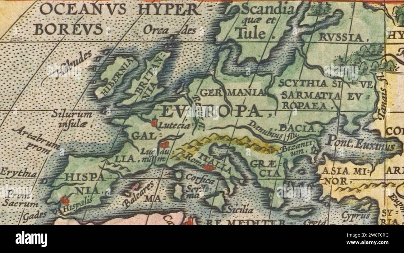 World climate zones (1610) Europe. Stock Photo