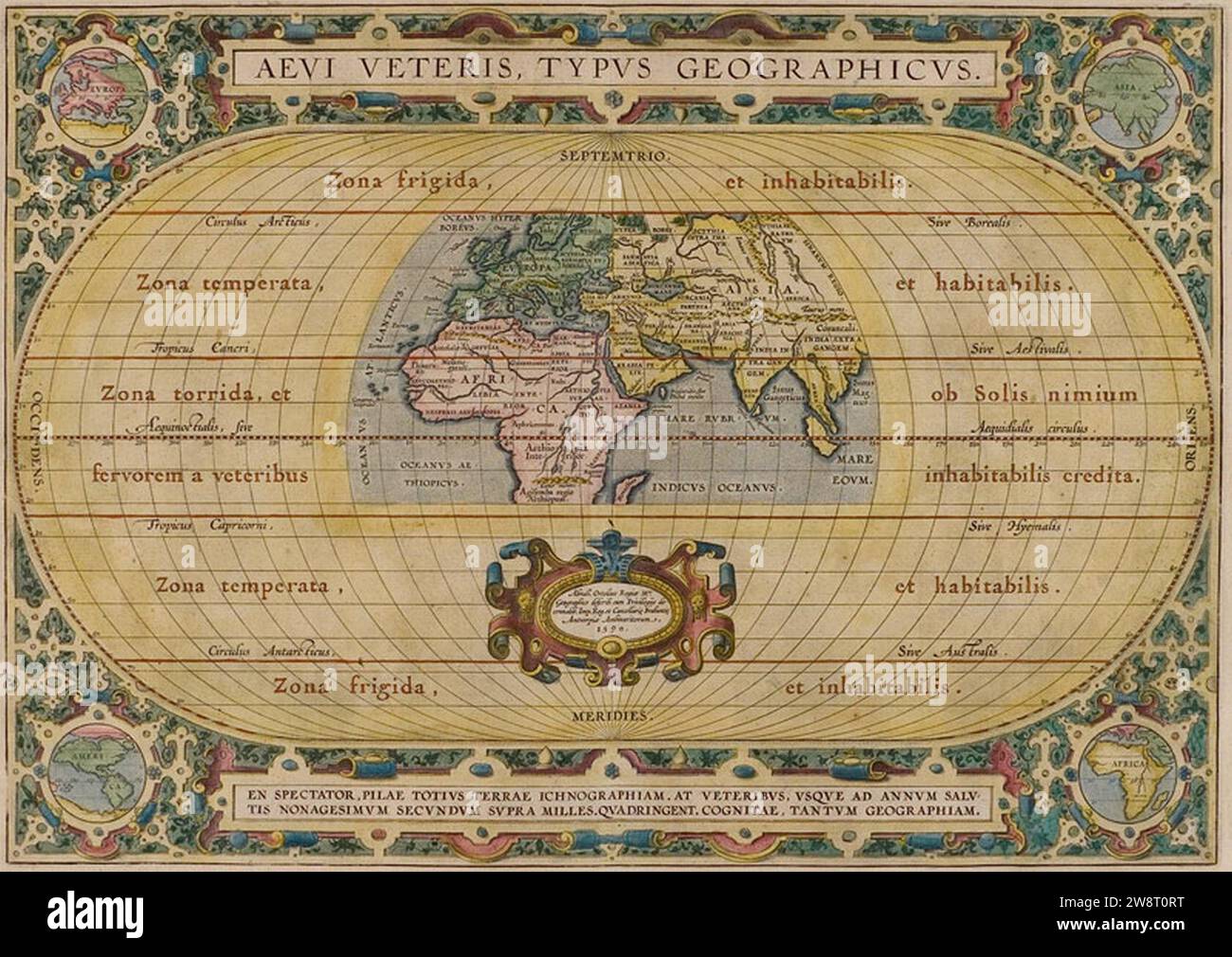 World climate zones (1610). Stock Photo