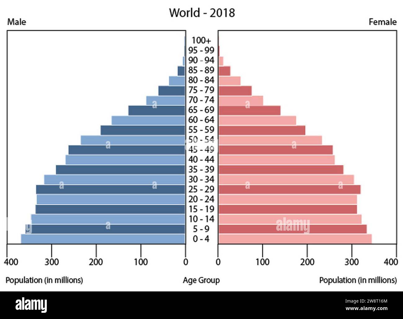 World population pyramid (2018 Stock Photo - Alamy