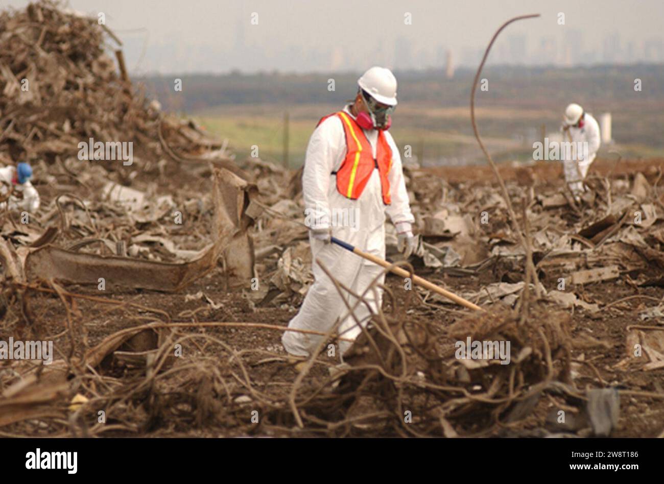 World Trade Center wreckageFresh Kills landfill on Staten Island Stock