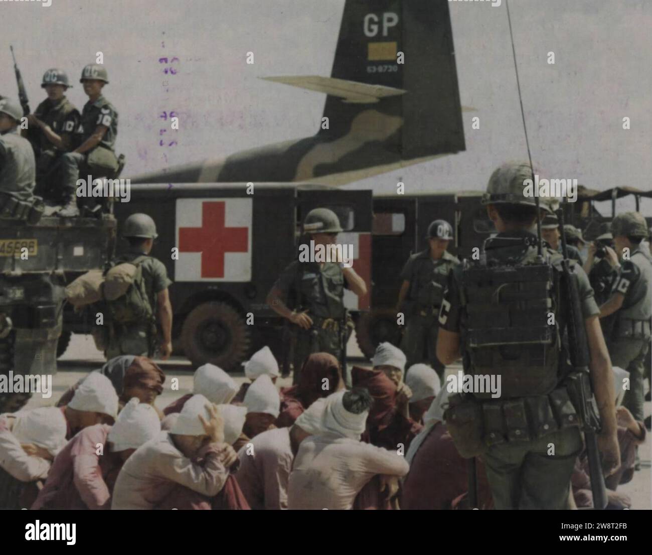 Wounded POW release, Bien Hoa Air Base, 26 January 1973. Stock Photo