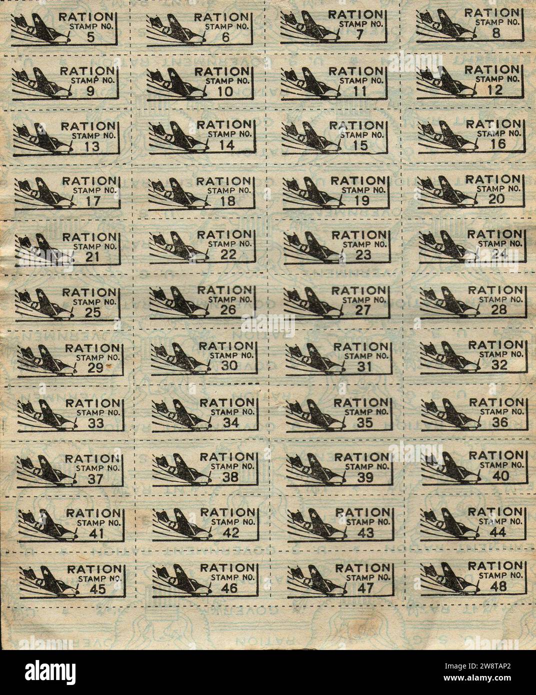WWII USA Ration Stamps 1 Stock Photo - Alamy