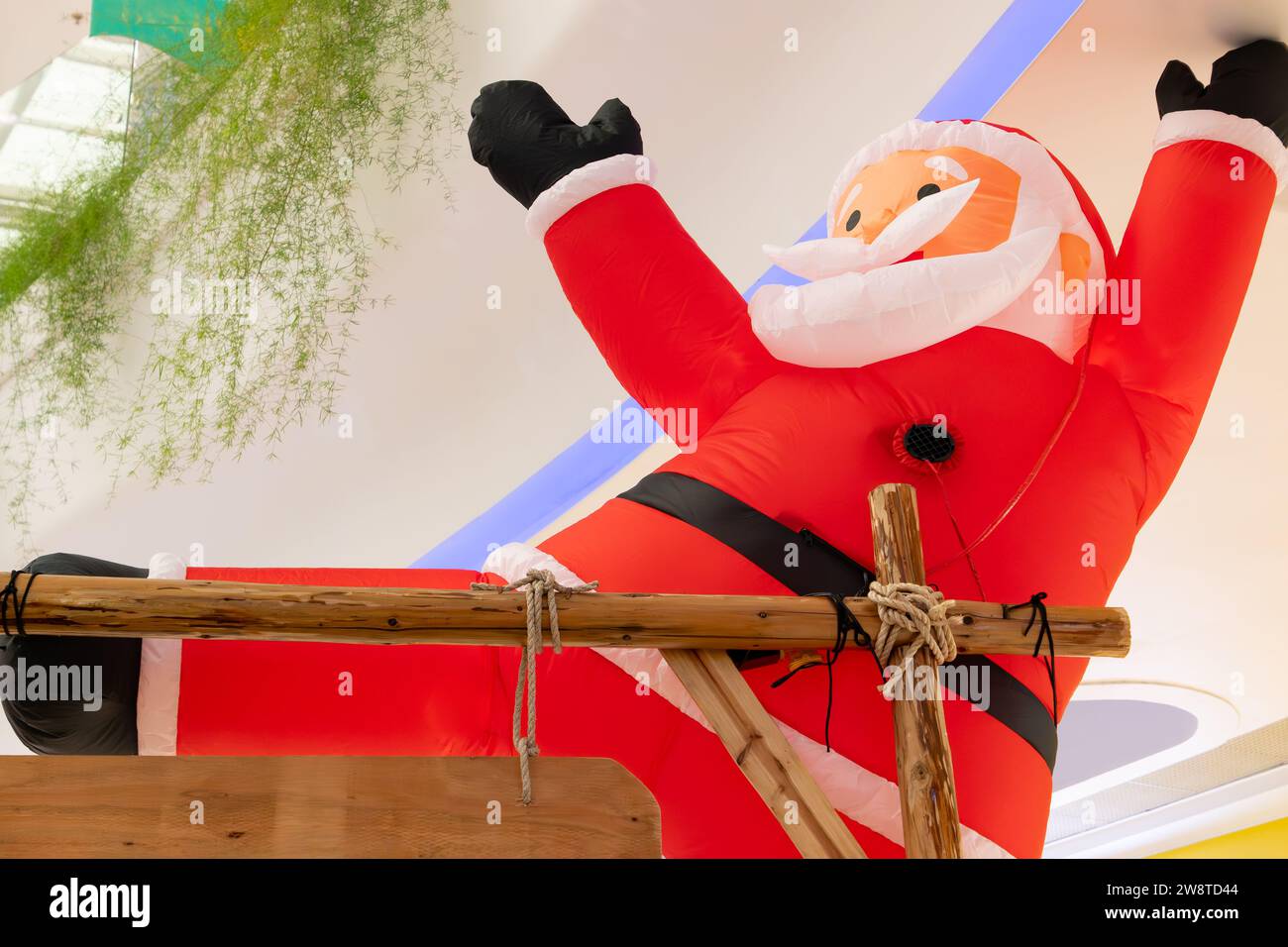 an inflatable Santa Claus at horizontal composition Stock Photo