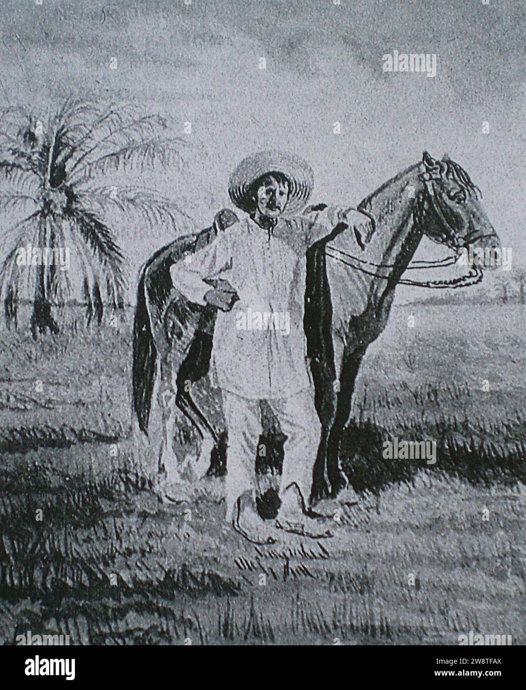 XIX century Llanero - Eloy Palacios. Stock Photo