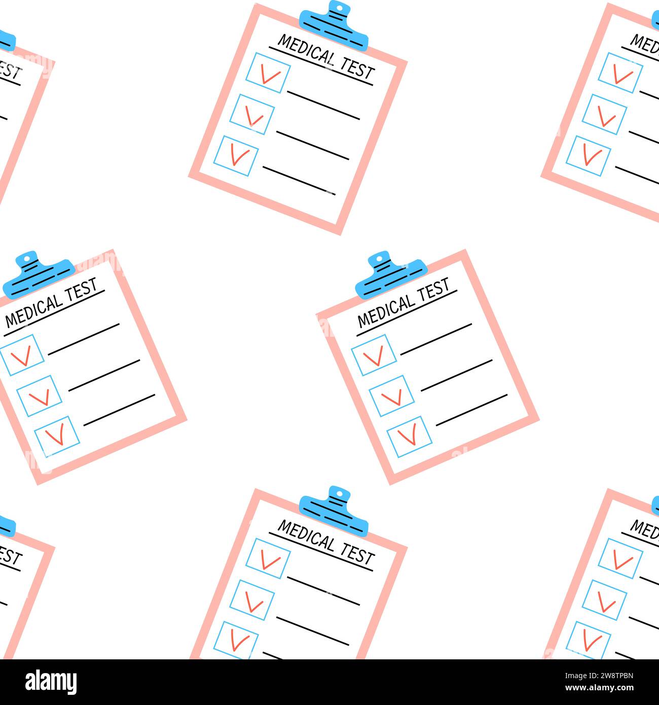seamless medical background, pattern with checklist. Vector ...
