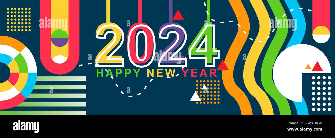happy new year 2024 banner design template